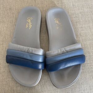 Seychelles Low Key Leather Puffer Slides - Size 8